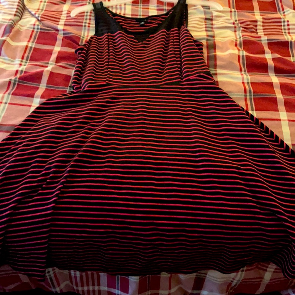 Torrid size 0 black and red striped dress